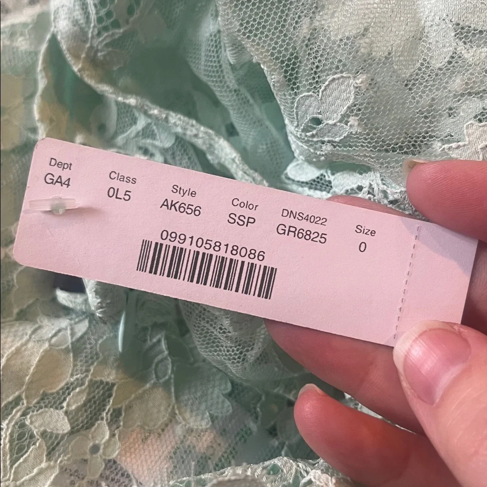 New J. Crew Three-quarter-sleeve‎ dress in chantilly lace Mint Green- Sz. 0